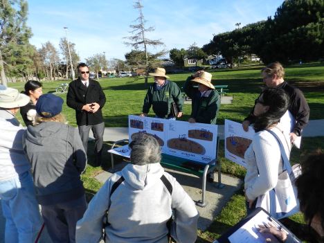 Jason Minter, Sr Business Manager for Torrance Community Services Department, along with other city staff present options for new play equipment, Feb 18 2016.